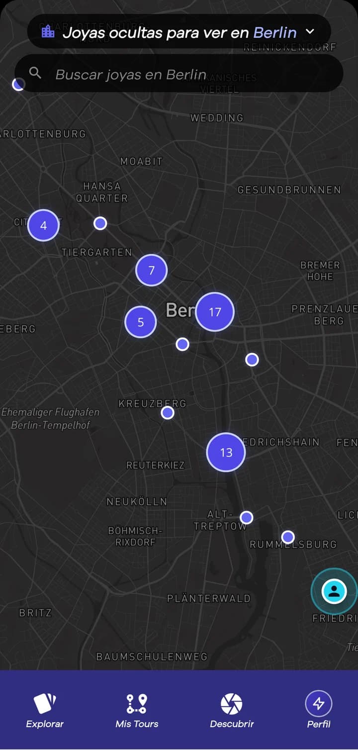 El mapa de LightUp en Berlín: los lugares con historia y tu posición