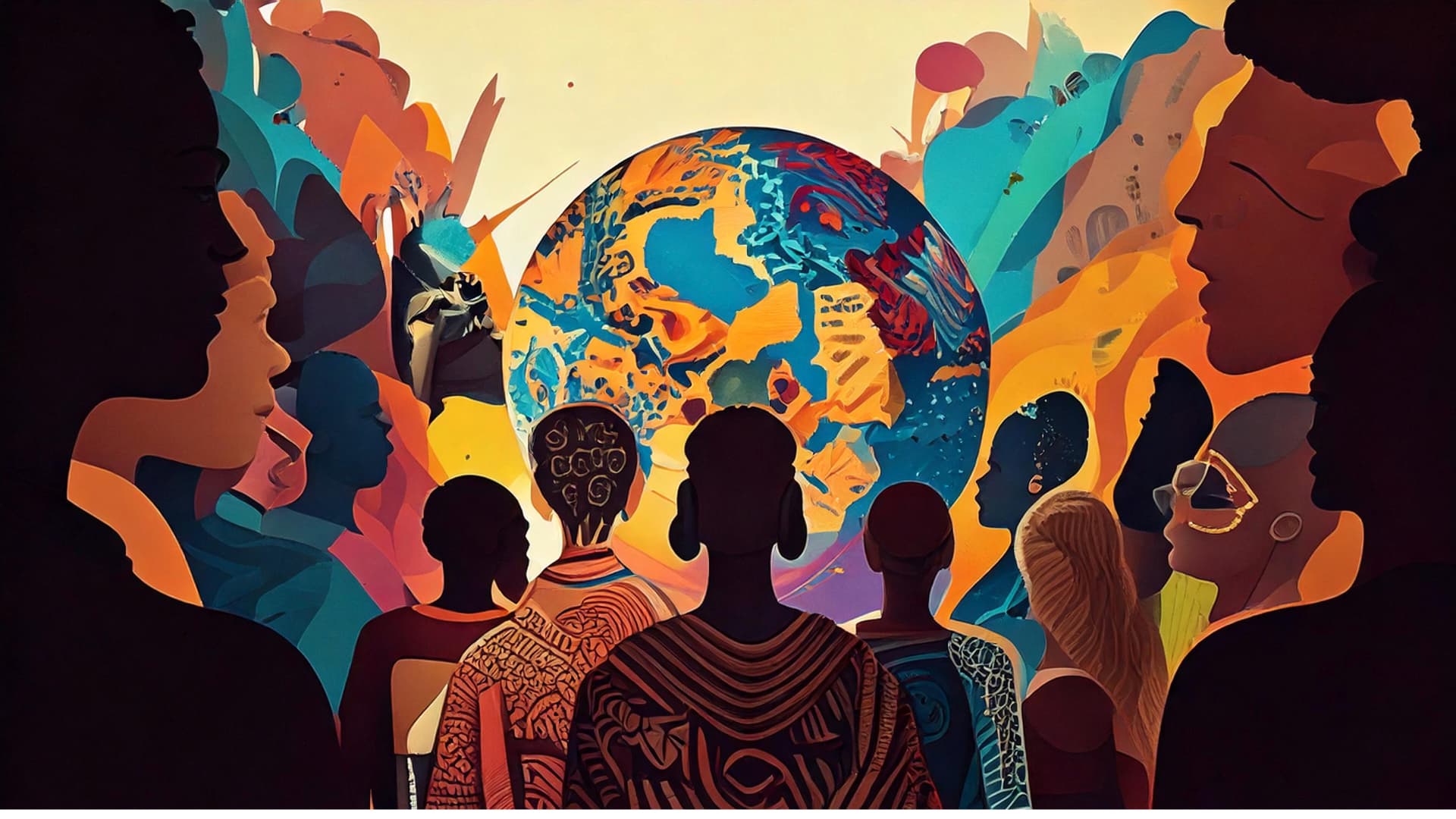 A group of people looking at the world from the outside...